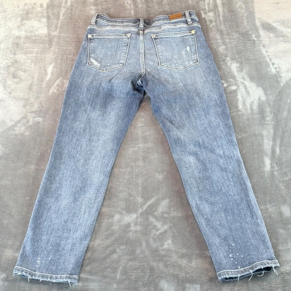 Judy Blue Women's Jeans Boyfriend Fit Size 11/30 Distressed‎ Mid Rise